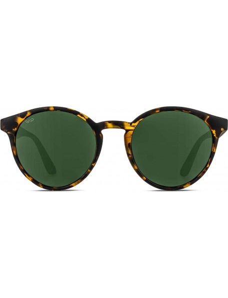 Round Classic Small Round Retro Sunglasses - Tortoise Frame/Green Lens - CQ125MDUHKT $25.59