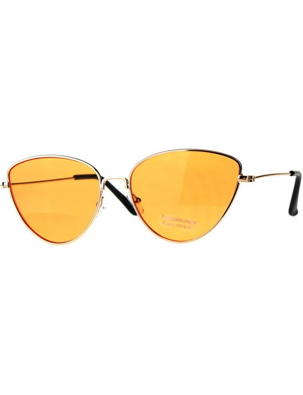 Butterfly Womens Fashion Sunglasses Cateye Butterfly Metal Frame UV 400 - Gold (Orange) - CH18EZ3CNGZ $9.25