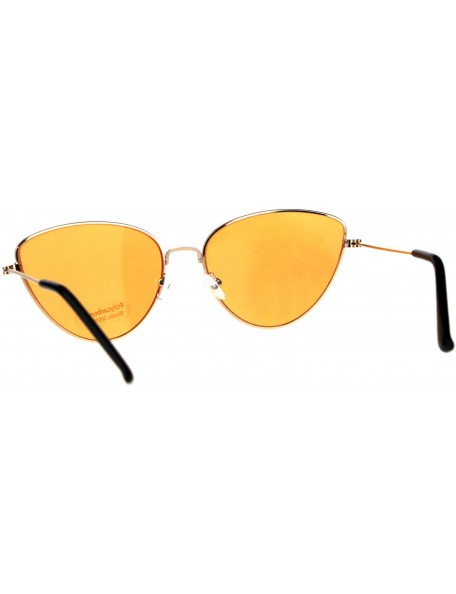 Butterfly Womens Fashion Sunglasses Cateye Butterfly Metal Frame UV 400 - Gold (Orange) - CH18EZ3CNGZ $9.25