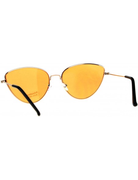 Butterfly Womens Fashion Sunglasses Cateye Butterfly Metal Frame UV 400 - Gold (Orange) - CH18EZ3CNGZ $9.25