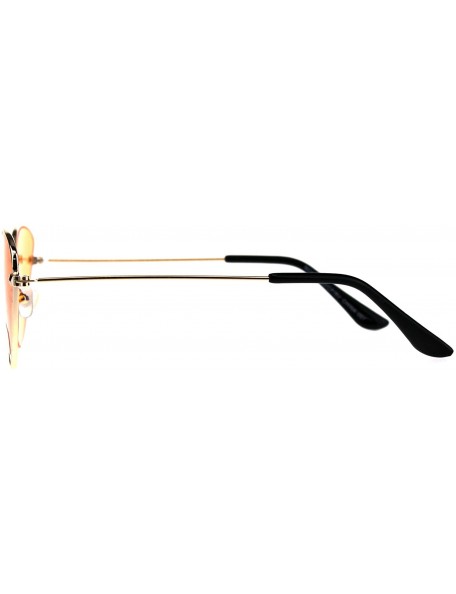 Butterfly Womens Fashion Sunglasses Cateye Butterfly Metal Frame UV 400 - Gold (Orange) - CH18EZ3CNGZ $9.25