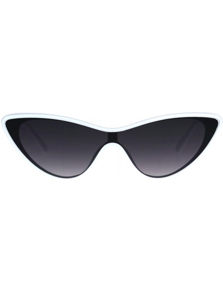 Shield Womens Cateye Sunglasses Futuristic Shield Fashion Mono Lens UV 400 - White (Smoke) - CX18C3MWLY5 $7.82