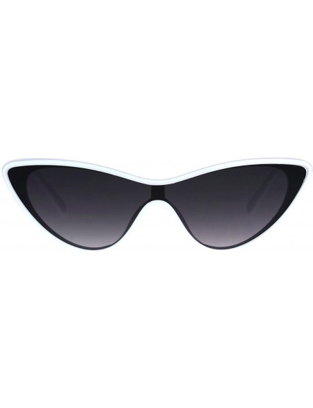 Shield Womens Cateye Sunglasses Futuristic Shield Fashion Mono Lens UV 400 - White (Smoke) - CX18C3MWLY5 $7.82