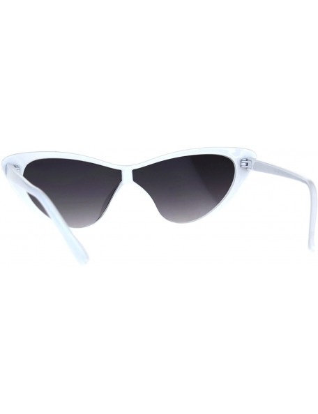 Shield Womens Cateye Sunglasses Futuristic Shield Fashion Mono Lens UV 400 - White (Smoke) - CX18C3MWLY5 $7.82