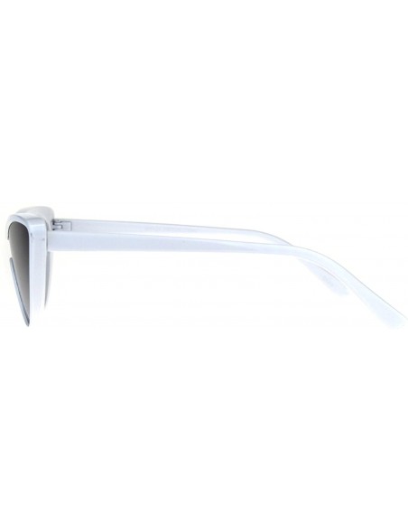 Shield Womens Cateye Sunglasses Futuristic Shield Fashion Mono Lens UV 400 - White (Smoke) - CX18C3MWLY5 $7.82