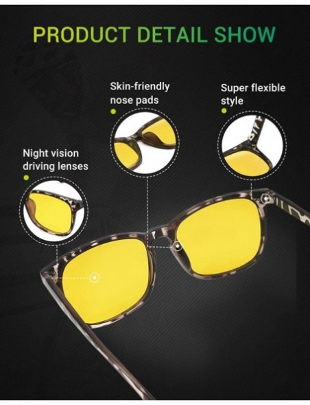 Sport Night Vision Driving Glasses for Women Men Polarized Sports Sunglasses Anti Glare Sun Glasses - Leopard - C8195SRXNZ6 $...