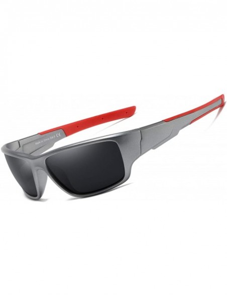 Sport Polarized Sport Sunglasses for Men Women Cycling Driving Fishing Running Golf Baseball - Grey Grey - C6193AIHDX2 $12.51