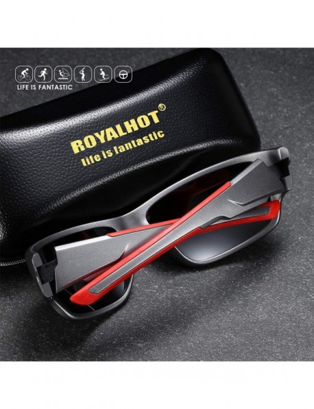 Sport Polarized Sport Sunglasses for Men Women Cycling Driving Fishing Running Golf Baseball - Grey Grey - C6193AIHDX2 $12.51