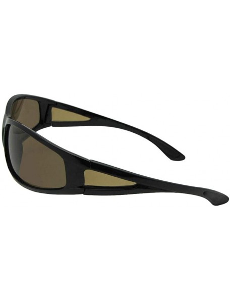 Sport Polarized Wrap Around Sunglasses PSR2 - Black Frame-brown Lenses - C3189GMLW4Q $14.90