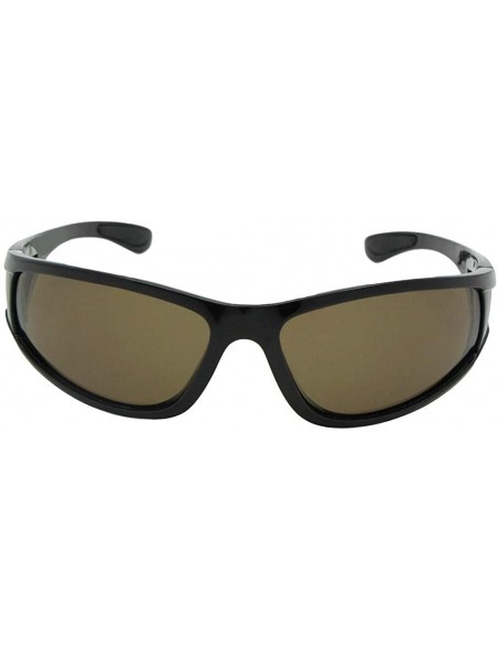 Sport Polarized Wrap Around Sunglasses PSR2 - Black Frame-brown Lenses - C3189GMLW4Q $14.90