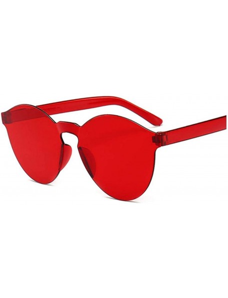 Round Fashion RimlVintage Round Mirror Sunglasses Women Luxury Design Yellow Sun Glasses Oculos - Red - CX197Y7WK67 $19.85