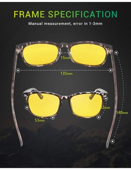 Sport Night Vision Driving Glasses for Women Men Polarized Sports Sunglasses Anti Glare Sun Glasses - Leopard - C8195SRXNZ6 $...