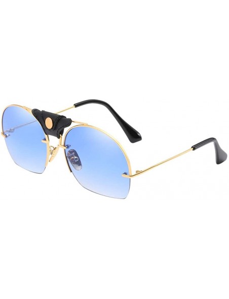 Wrap Fashion Women Sunglasses Metal Frame Shades Casual Sunglasses Integrated UV Glasses - C - CG18TRZDAL2 $8.61