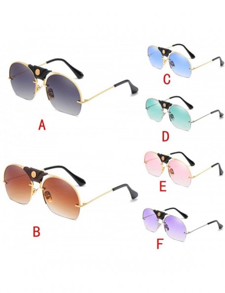 Wrap Fashion Women Sunglasses Metal Frame Shades Casual Sunglasses Integrated UV Glasses - C - CG18TRZDAL2 $8.61