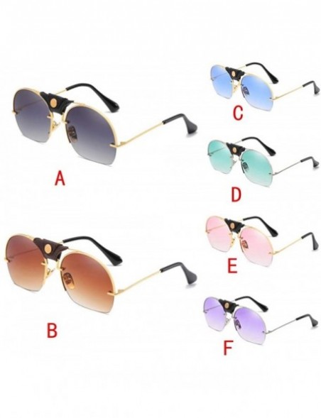 Wrap Fashion Women Sunglasses Metal Frame Shades Casual Sunglasses Integrated UV Glasses - C - CG18TRZDAL2 $8.61
