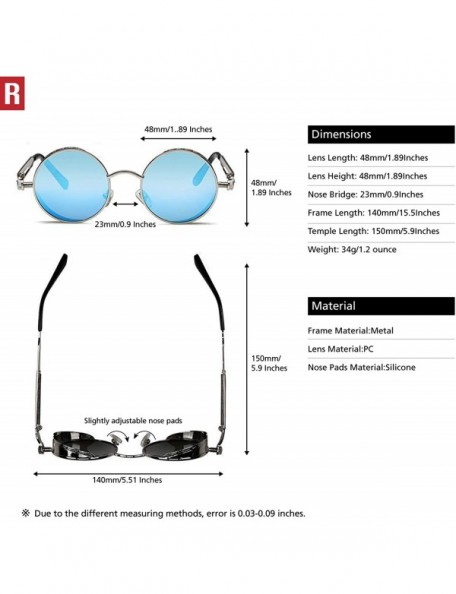 Shield Gothic Steampunk Polarized Sunglasses For Men Women UV Sunglasses Metal Full Frame - Silver Frame/Light-blue Lens - CO...