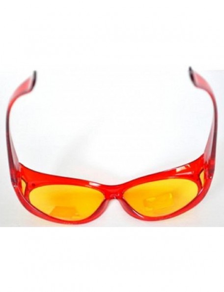 Square Women Small Colorful Rhinestone Night Driving Polarized Fit Over Glasses - Red - C812O7K2Z2N $14.93