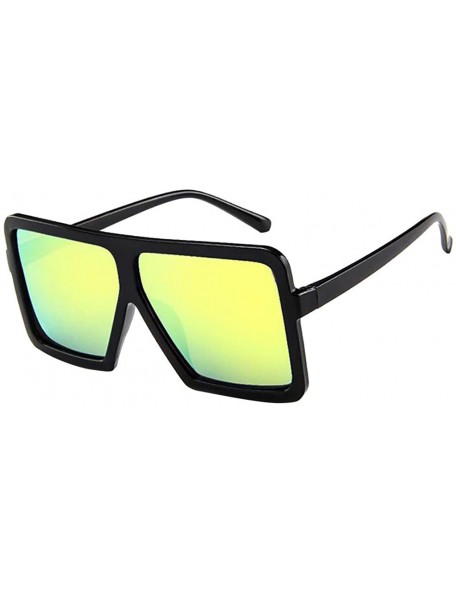 Rectangular Sunglasses - Big Frame Sun Glasses for Men/Women Unisex Retro Vintage Style Street Beat Eyewear Glasse - CY18UC4G...