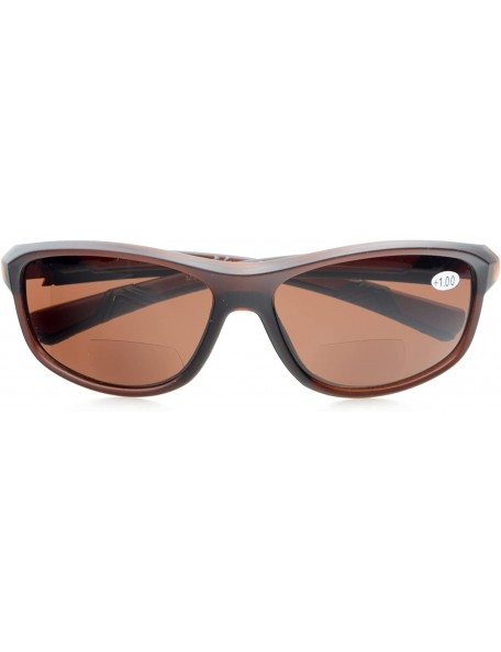 Sport Sports Bifocal Sunglasses Lightweight TR90 Frame for Women Outdoor Readers - Brown - CT18C3M4DLY $40.57