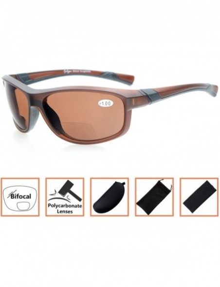 Sport Sports Bifocal Sunglasses Lightweight TR90 Frame for Women Outdoor Readers - Brown - CT18C3M4DLY $23.18