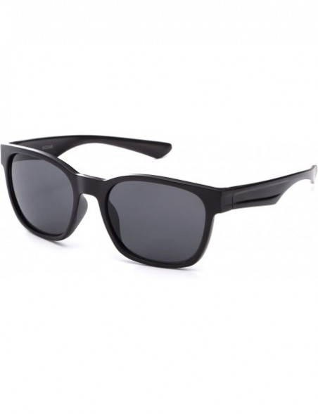 Round "Commander" Fashion Round Sunglasses with Temple Design UV 400 Protection - Matte Black - CP12NGBKELA $9.33