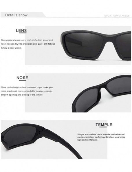 Sport Genuine quality sports TR90 sunglasses fashion for men polarized and UV400 - Black/Blue - CV18GEH34YR $22.50