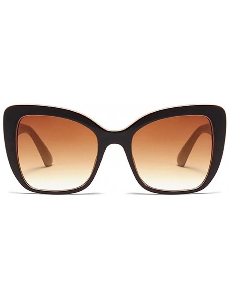 Oversized Oversized Cat Eye Square Sunglasses for Women Flower Frame UV400 - C4 Black Gray - C51987ZZG79 $11.60