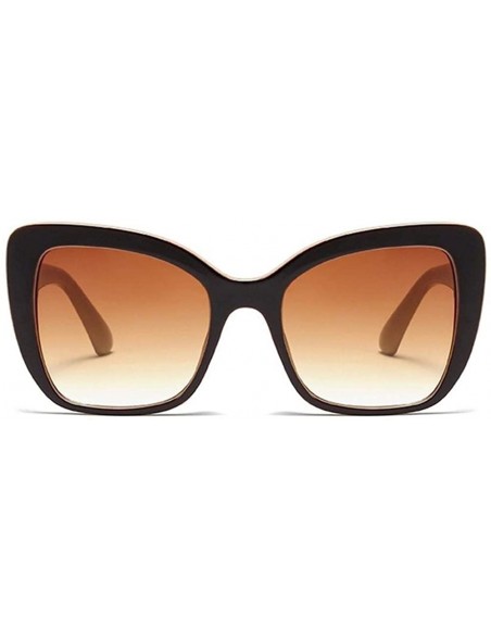 Oversized Oversized Cat Eye Square Sunglasses for Women Flower Frame UV400 - C4 Black Gray - C51987ZZG79 $11.60
