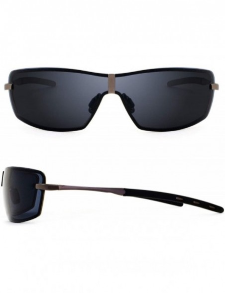 Rimless Rimless Big Polarized Sunglasses for Men Sports Al-Mg Metal Frame UV Protection Driving Fishing Sun Glasses - CV18C5T...