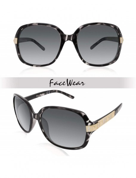 Oversized Women Oversized Sunglasses UV400 Sparkling Rhinestone Gradient Eyeglasses FW2008 - C3 Black Tortoise - CZ18CMYWNUR ...