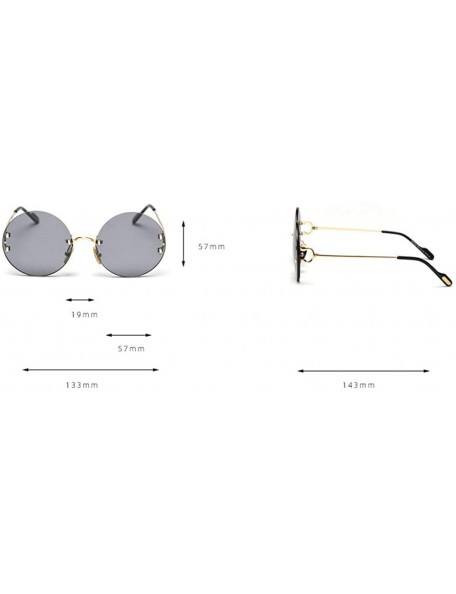 Rimless 2020 New Rimless Polarized Sunglasses Women Brand Design Vintage Round Candy Sun Glasses UV400 Goggles - Blue - C0194...