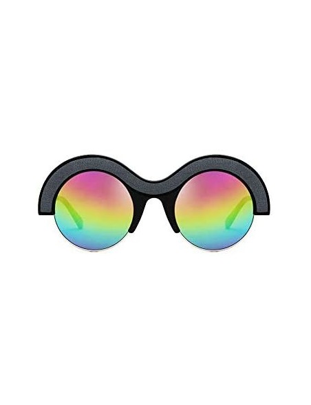 Round Sunglasses Fashion Exaggerated Personality Glasses - Red&blue - CI18XWUD8I9 $15.25