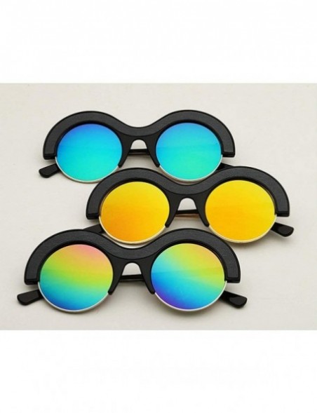 Round Sunglasses Fashion Exaggerated Personality Glasses - Red&blue - CI18XWUD8I9 $15.25