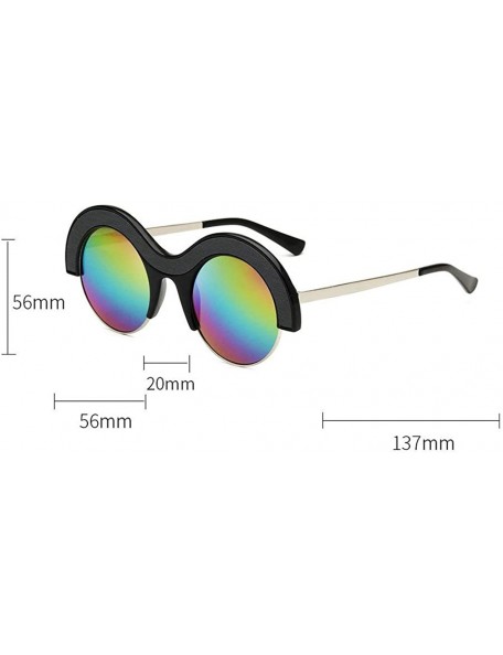 Round Sunglasses Fashion Exaggerated Personality Glasses - Red&blue - CI18XWUD8I9 $15.25