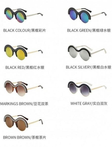 Round Sunglasses Fashion Exaggerated Personality Glasses - Red&blue - CI18XWUD8I9 $15.25