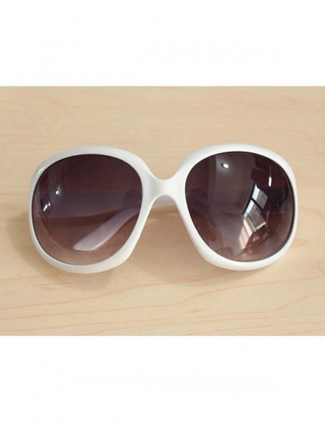 Oval Women Retro Style Anti-UV Sunglasses Big Frame Fashion Sunglasses Sunglasses - White - CB197ZIH6WA $19.70