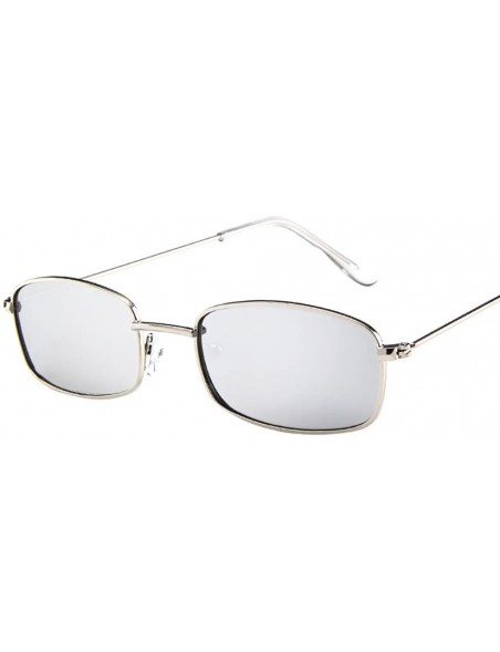 Aviator Vintage Sunglasses for Women Men - Small Rectangular Metal Frame Sun Glasses Eyewear (G) - G - CU19032KKTL $8.39
