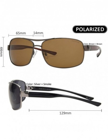 Aviator Men Oversized Aviator Sunglasses Polarized - UV 400 Protection- Classic Style - Silver + Smoke - C418GLWS8R9 $12.21