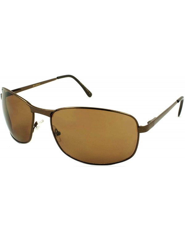 Rectangular Over-sized Rectangular Metal Frame Sunglasses w/Spring Hinge BG20843S - Brown - C011807TD7D $8.24