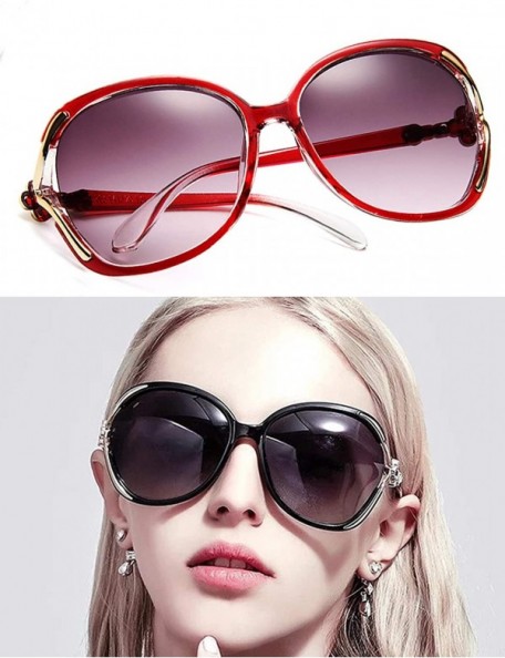 Oversized Women's Oversized Polarized Four-Leaf Clover Design Sunglasses - White - C918UW72R82 $11.02