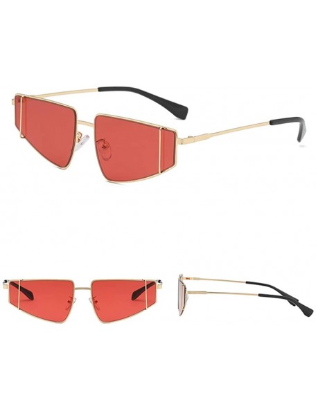 Oversized Fashion Man Women Irregular Shape Sunglasses Unisex Vintage Retro Style Glasses - Red - CI18UL7CC70 $11.11