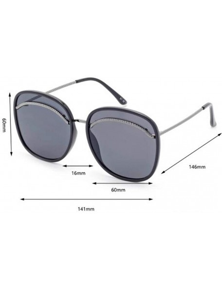 Aviator 2019 new sunglasses female - big frame eyebrow sunglasses big frame fashion sunglasses female - B - CP18SK273CS $42.76