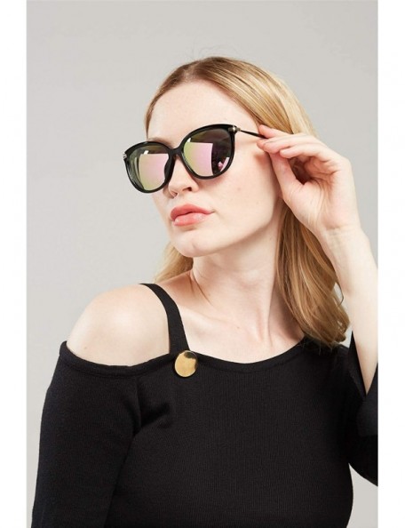 Square Classic Round Polarized Sunglasses Vintage Mirrored Glasses For Women - CH183MMORUY $16.01