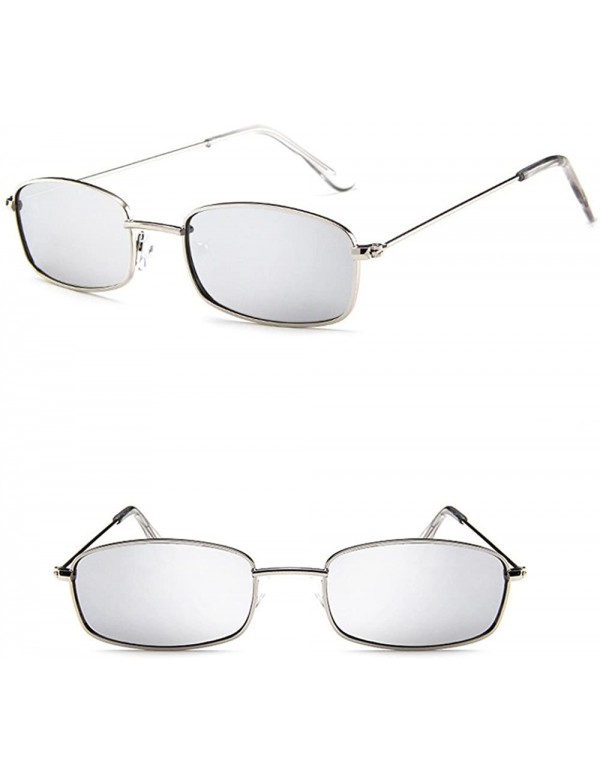 Rectangular Vintage Glasses Women Man Square Shades Small Rectangular Frame Sunglasses Fashion Polarized Sunglasses - C1199HU...