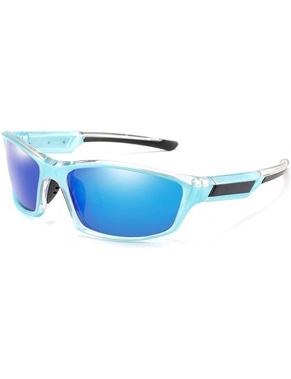 Sport Men Women Night Vision Driving Polarized Sunglasses Sun Glasses Square Sport Mirror Shades UV400 - Blue Blue - C0199KSD...