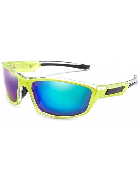 Sport Men Women Night Vision Driving Polarized Sunglasses Sun Glasses Square Sport Mirror Shades UV400 - Blue Blue - C0199KSD...