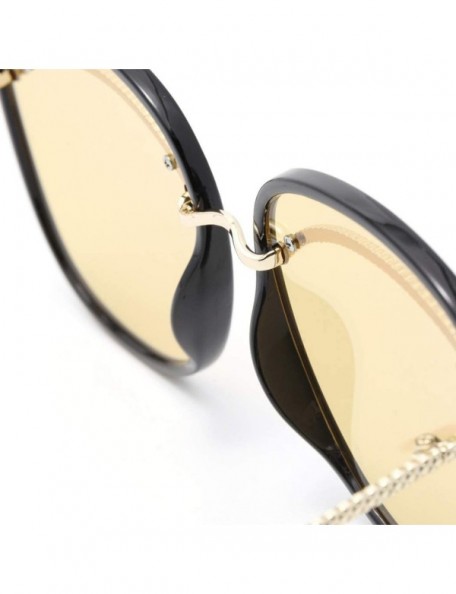 Aviator 2019 new sunglasses female - big frame eyebrow sunglasses big frame fashion sunglasses female - B - CP18SK273CS $42.76