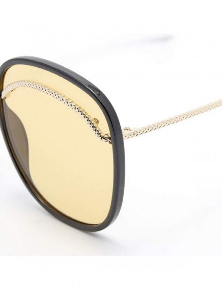 Aviator 2019 new sunglasses female - big frame eyebrow sunglasses big frame fashion sunglasses female - B - CP18SK273CS $42.76