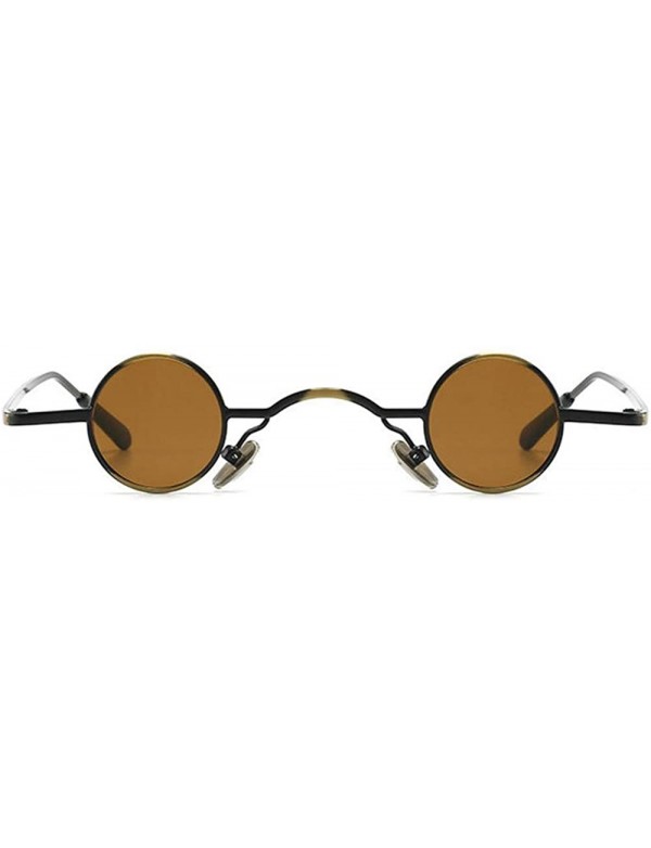 Round New round hip hop candy color sunglasses female brand design metal small frame punk sun glasses - Brwon - CH18UKELKOA $...