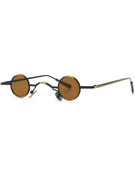 Round New round hip hop candy color sunglasses female brand design metal small frame punk sun glasses - Brwon - CH18UKELKOA $...